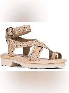 New Donald Pliner Sand Studded Women’s Sandal - Neutral Strappy Comfort